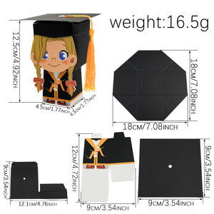 Nueva Caja <span class=keywords><strong>de</strong></span> Regalo <span class=keywords><strong>de</strong></span> Papel Reciclado Autoarmable para Fiestas <span class=keywords><strong>de</strong></span> Graduación <span class=keywords><strong>de</strong></span> Niños y Niñas, Decoraciones <span class=keywords><strong>con</strong></span> Borlas, Caja para <span class=keywords><strong>Dulces</strong></span>, Caramelos y Velas - Product Image 2