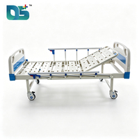 Lit d'hôpital manuel pour patient, avec cadre en acier, 2 fonctions, poids 50 kg, barrières latérales pliantes, têtesales et piedsales en ABS