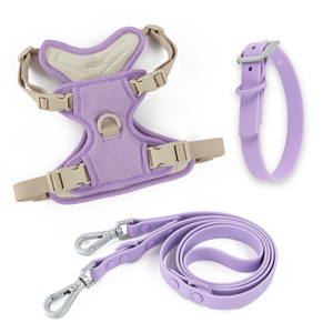 Laisse de collier de chien gaufré réglable personnalisable Gilet Sangle de poitrine laisse de chien Couleur macaron imperméable - Product Image 1