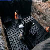 Bloques de infiltración de agua de lluvia modernos de plástico, cajas de atenuación de aguas pluviales, cajas de infiltración ecológicas