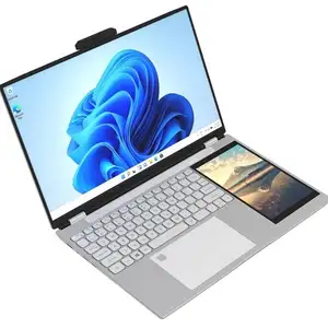 Powertimes Factory Offer Dual Scree Display Laptop 15.6 Inch+7inch Touch Screen LCD IPS Intel N5095 DDR4 Drawing Laptop