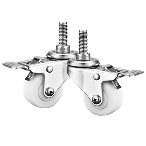 Bánh xe xoay bằng thép không gỉ 304, đường kính 1.5-2 inch, bánh xe nylon trắng, chịu mài mòn, vận hành êm ái, dành cho xe đẩy nhỏ đa năng - Product Image 6