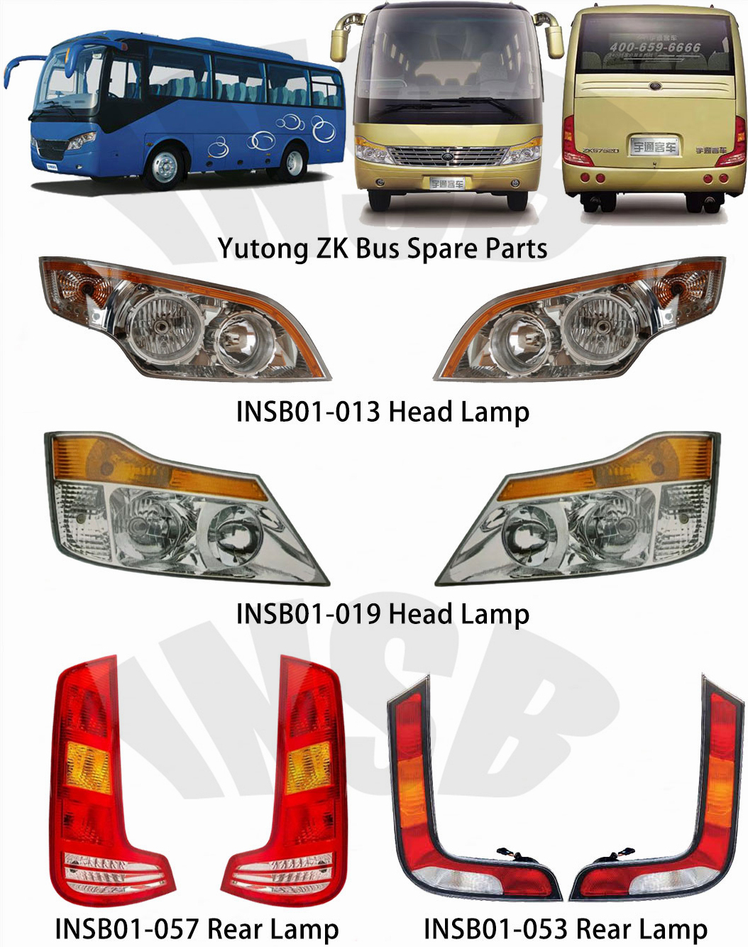 ZK6752 ZK6852 ZK6792 Bus Head Lamp Front Head Light Yvtong Bus