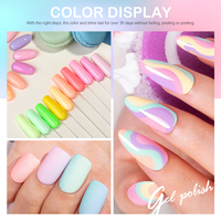 Vernis à ongles en gel sans hema personnalisé Fournitures pour ongles professionnels Échantillons gratuits Vernis à ongles en gel de couleur pastel avec macaron UV à tremper