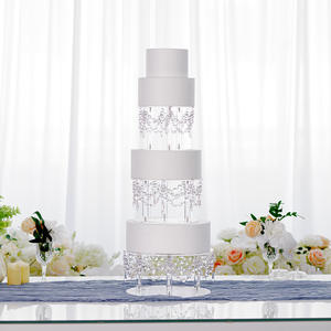Nouveauté 2025 Support à gâteau en acrylique blanc cristal LEXI Moderne Transparent Décoration de table de dessert de mariage Ornements romantiques - Product Image 2