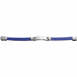 Bracciale alla moda in acciaio blu con doppio nastro - Product Image 2