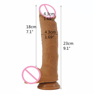 FAAK <span class=keywords><strong>23cm</strong></span> 9 "4cm consolador Artificial suave pene realista silicona consoladores anales Butt Plug carne juguetes sexuales para mujer - Product Image 6