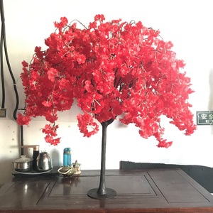 S0470 8ft décor de mariage grand <span class=keywords><strong>petit</strong></span> rouge Faux soie Sakura arbres centre de table faux arbre de fleurs de <span class=keywords><strong>cerisier</strong></span> artificiel - Product Image 6
