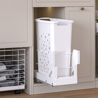 Panier à linge minimaliste léger et écologique à fermeture douce, à montage inférieur, avec design de ventilation creux pour un accès facile à la salle de bain