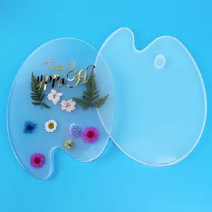 Malerei Palette Tablett Silikon form DIY Spiegel Mal brett trockene Blume Kunst Palette Silikon form
