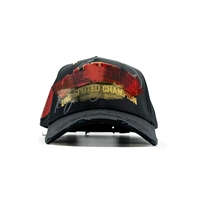 Casquette de baseball de luxe en gros avec broderie 3D, 5 panneaux, motif feuille sportif incurvé, respirante, imperméable, en coton, unisexe, toutes saisons