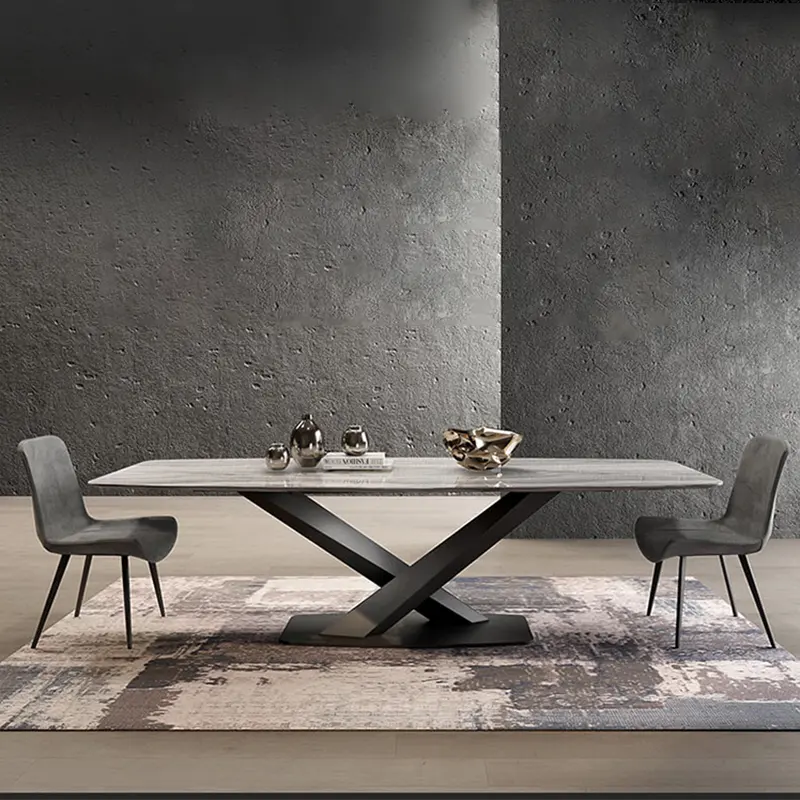 नॉर्डिक संगमरमर आयताकार खाने की मेज रचनात्मक आधुनिक खाने की मेज सरल 8 लोगों के लिए खाने की मेज