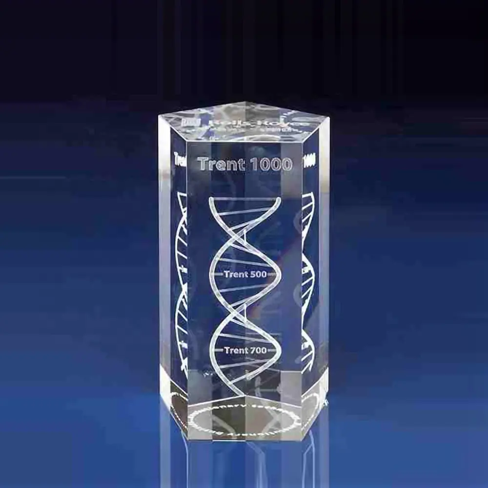 pujiang factory hot sale k9 crystal glass cube photo frame crystal custom picture photo frame for DNA medical souvenirs