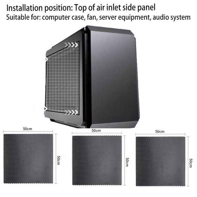 TAINAIDE Filter Mesh Punching Heat Dissipation Breathable Mosquito Proof Strong Magnetic Strip PVC Nylon Computer Case Stock