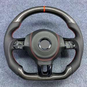 Volante in Pelle Personalizzato Modificato per VW Volkswagen Scirocco <span class=keywords><strong>Golf</strong></span> R 5 6 7 MK5 MK6 MK7 <span class=keywords><strong>GTI</strong></span> Passat Jetta CC - Product Image 1