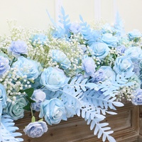 Série Rose Bleue : Arche de fleurs artificielles en soie pour événements et fêtes, idéale pour les mariages du Nouvel An
