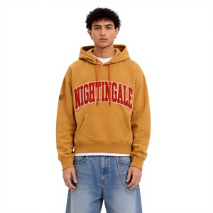 Sudadera con capucha con parche de letras, bordado de toalla, sudaderas con capucha de chenilla personalizadas, sudadera con capucha extragrande para hombre con logotipo bordado, sudadera con capucha al por mayor - Product Image 1