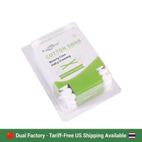 Outils de maquillage, coton-tiges à double tête en forme de gourde, 55 pièces, bâtonnets en plastique, coton-tiges avec emballage en blister