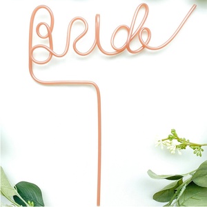 Penis Swirly <span class=keywords><strong>Dick</strong></span> Trinkhalme liefert Dekorationen begünstigt Naughty Crazy Swirly Penis Stroh Roségold Braut Stroh - Product Image 3