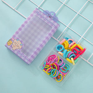 Nouvel ensemble de cordes et anneaux pour cheveux en caoutchouc pour enfants, petite boîte, haute élasticité, sans dommage pour les cheveux, bijoux pour enfants - Product Image 3