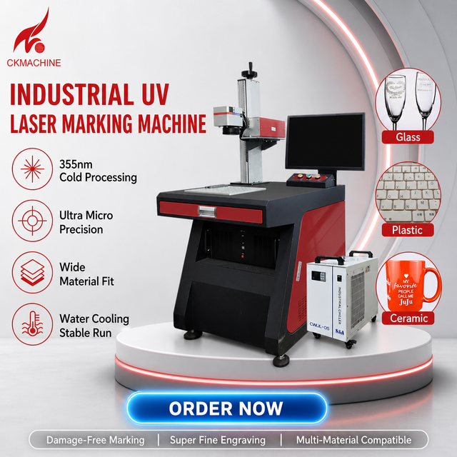 Industrial UV Laser Marking Machine 355nm Cold Processing Water Cooling Ultra Fine Laser Engraver for Plastic Glass Marking
