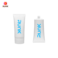 Tube cosmétique ovale blanc en PP PE de 45 mm avec impression personnalisée pour produits de lotion, emballage de crème pour les mains légère, impression offset
