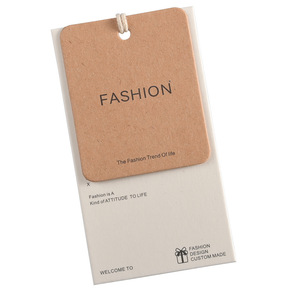 Étiquette de vêtement en papier kraft rectangulaire, impression personnalisée du logo, pour usage intérieur - Product Image 5