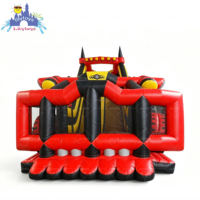 Glissade gonflable Monster Truck Lilytoys avec zone de saut, trampoline en PVC certifié CE pour garçons