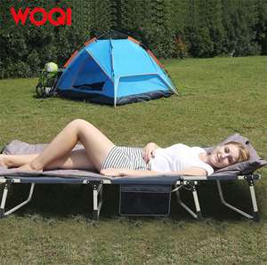 WOQI, портативная складная кровать для кемпинга, Пляжная кроватка, металлическая односпальная кровать, распродажа, роскошная раскладная кроватка для взрослых, для отдыха на открытом воздухе, раскладная кроватка для кемпинга - Product Image 6