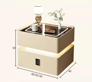 Mesita de Noche Moderna de Estilo Simple, de Madera Maciza de Alta Gama, con Almacenamiento, con Luz LED Automática, <span class=keywords><strong>2</strong></span> Cajones - Product Image 4