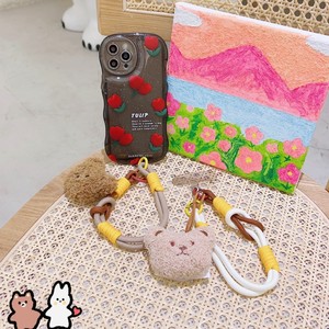 Color Cute Mobile Phone Hanging Cord Bag Charm Rope <b>Plush</b> Bear Cartoon Doll Mobile Phone Pendant Wholesale - Product Image 4