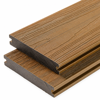 Plancher extérieur en WPC DONGJIAN, terrasse en fibre de bois recouverte, revêtement composite imperméable