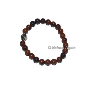 Bracelet en pierre d'unakite avec breloque hibou – Vente en gros – Bracelet en cristal d'unakite naturel perlé pour hommes et femmes - Product Image 3