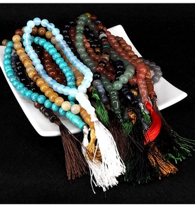 Chapelet en pierres naturelles multicolores, perles de prière musulmane, vente en gros, - Product Image 3