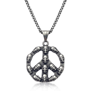 Gioielli Punk in acciaio inox 60cm accessori collana unica in acciaio Color acciaio teschio Crossbone pirata collana pendente a mio figlio - Product Image 3