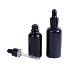 Flacons compte-gouttes en verre noir brillant personnalisés de luxe avec protection UV 5ml 10ml 15ml 30ml 50ml 100ml pour huiles essentielles et teintures - Product Image 6