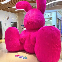 Décorations gonflables pour événements promotionnels intérieurs et extérieurs, lapin géant gonflable en peluche, lapin publicitaire en fourrure pour les activités