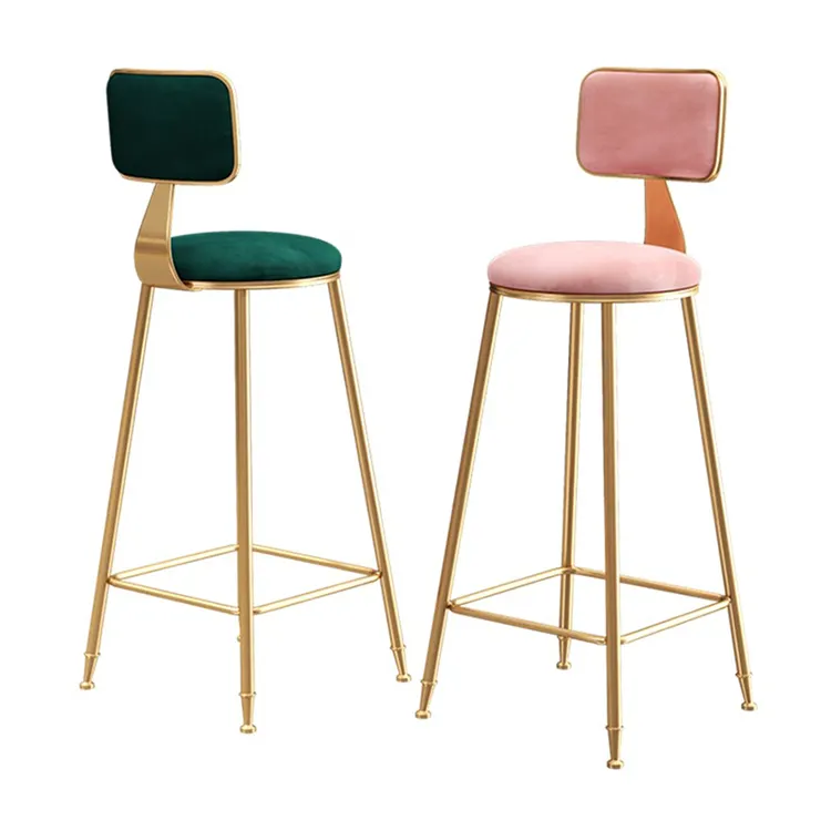 Cadeira redonda estilo vintage nórdico, pernas redondas de metal para cadeira alta