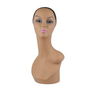 Tête de mannequin en PVC pour l'affichage de perruques noires avec foulard et chapeau pour vitrine, style européen et américain - Product Image 4