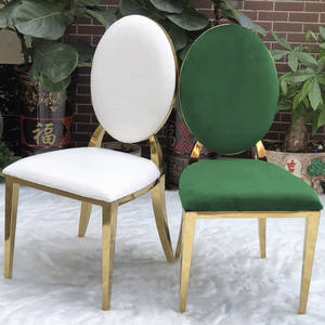 เก้าอี้อีเว้นท์สีทองที่นั่งกำมะหยี่สีเขียวหุ้มพนักพิงสูงแบบโค้ง - Product Image 3