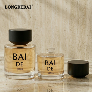 Botella de Perfume de Vidrio Vacía al por Mayor, 30ml 50ml 100ml, Redonda de Lujo con Tapa Negra - Product Image 5