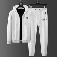 Ensemble deux pièces thermique en velours côtelé pour homme, style décontracté et sportif, à manches longues, en tissu tissé Spandex/coton, imprimé, pour le printemps et l'hiver, style urbain