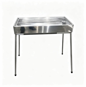 Portable Stainless Steel Charcoal <strong>BBQ</strong> Grill <strong>Foldable</strong> Heavy Duty 4-6 Person Barbecue Grill for Outdoor Family Party Camping - Product Image 1