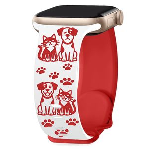 Correa de Silicona con Grabado de Animales para Apple Watch Series 10/9/8/7, Correa con Grabado de Gato y Perro para Apple Watch - Product Image 4