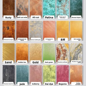 แผ่นผนังตกแต่งลายทองเคลือบปูนซีเมนต์ แผ่นใหญ่สีเขียวเข้ม วีเนียร์หินเนื้อนุ่ม กันน้ำ ทนความชื้น - Product Image 2