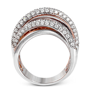 Anello di Lusso F440 con Diamante in Oro Bianco, Fede Nuziale da Donna con Pietra Naturale Taglio Brillante Rotondo Colore D - Product Image 3