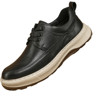 Chaussures bateau en cuir à lacets pour hommes, bout rond, semelle intermédiaire EVA amortie, semelle extérieure en caoutchouc, chaussures de marche décontractées confortables pour l'automne - Product Image 4