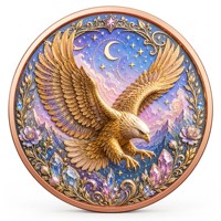 Pièce de monnaie en cuivre pur 999 de 1 oz, série Relief Animal, haute relief 3D, couleur UV, édition collector colorée