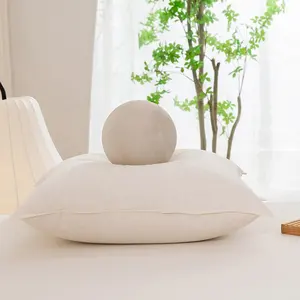 Cotton Fabric Throw Pillow Light Luxury Super Soft Simple High Elastic Large Backrest Cushion