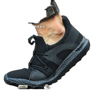 รองเท้าออกกำลังกายผู้ชายสีดำระบายอากาศได้ดี น้ำหนักเบา รองเท้าวิ่งแบบส้นเตี้ย สไตล์ฤดูร้อน รองเท้ากีฬา - Product Image 3